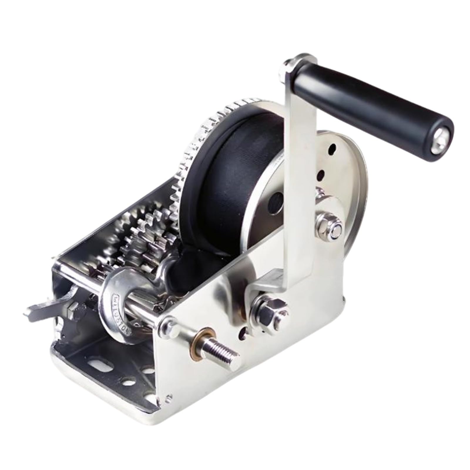 Selbstsichernde Handseilwinde aus Edelstahl 304, mit Haken und 8 m Gurt, kompakt, 500 kg – 1100 kg, ideal für Yachten und Schlauchboote (900 kg + 7,9 m)