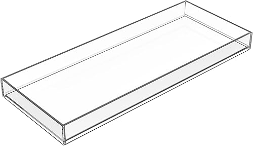 Miniatura 1 de Hemsyc Bandeja de servir de 10 x 5 x 1 pulgadas con asas, bandejas de acrílico transparente para servir aperitivos, alimentos, desayuno en la