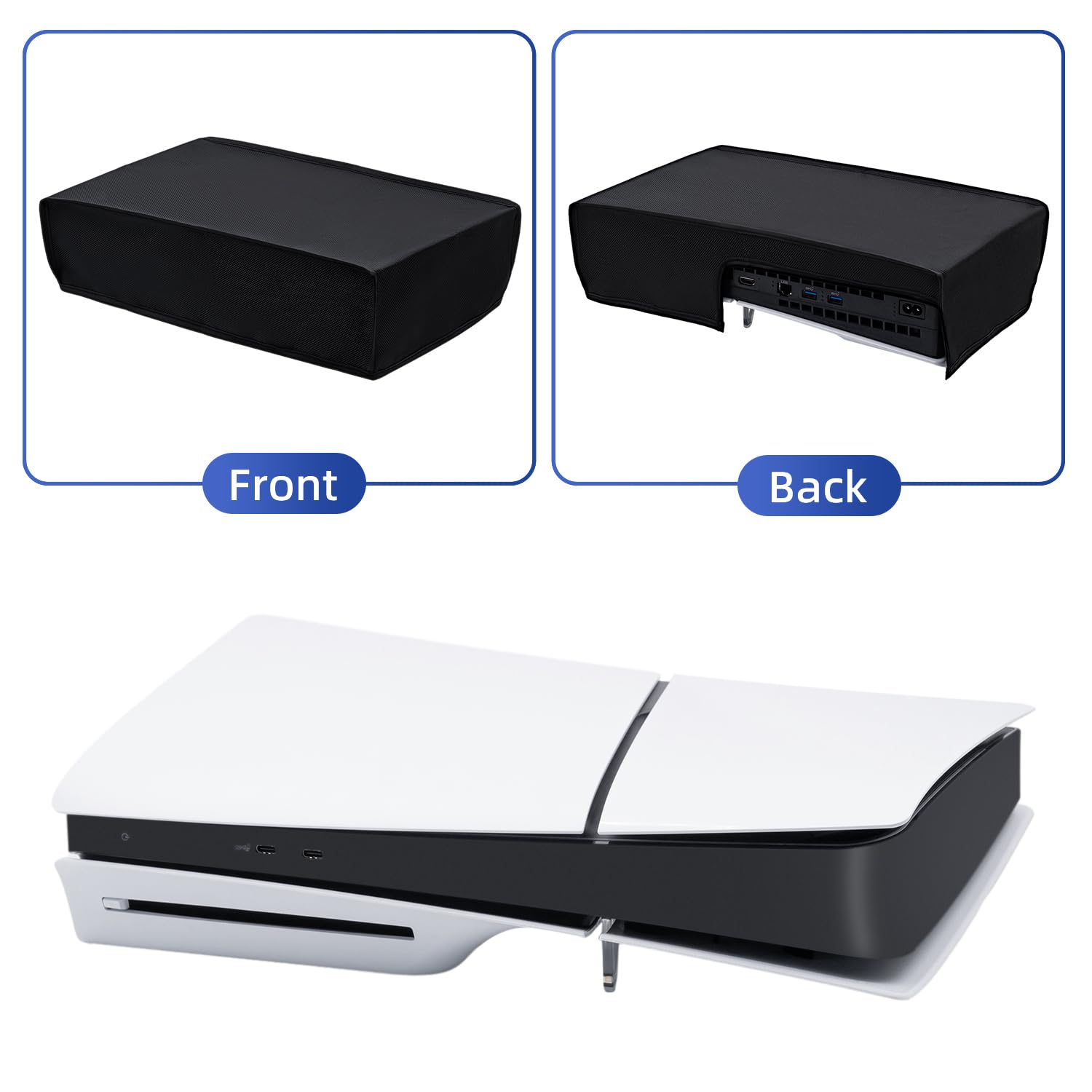 Antyzarysowany/wodoodporny pokrowiec ochronny tylko dla PS5 Slim Digital Edition i Disc Console - NIE DLA PS5 poziomych - Czarny