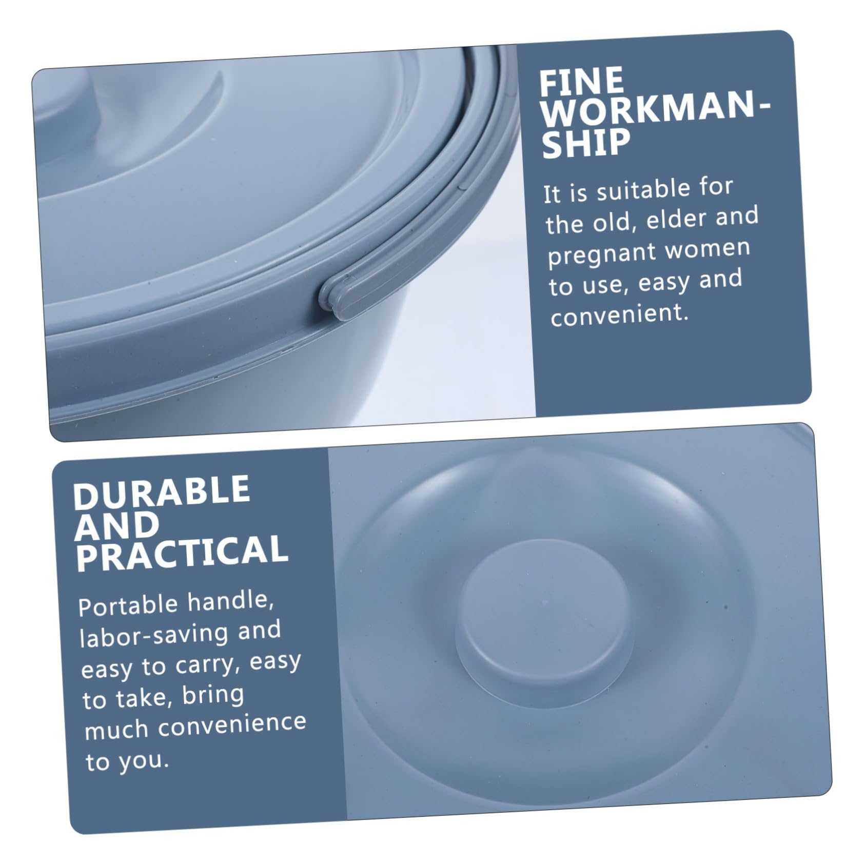 Sedia Wc per Anziani in Pvc con Design a Coperchio e Maniglia, Vaso da Notte Portatile Adatto per Donne in Gravidanza e Uso Domestico, Resistente e Comodo Stili multipli