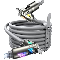 LISEN USB C to Lightning Cable Chubby 240W 4 in 1 Charging Cable 6 6FT USB A C