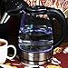 Megachef Stainless Steel Light Up Tea Kettle, 1.7L, Clear Glass