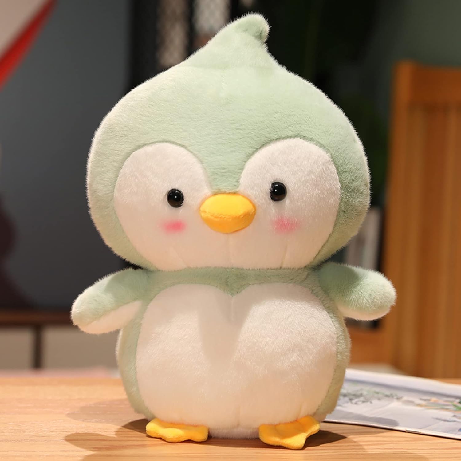 Cute Soft Penguin Stuffed Animals Penguin Plush Toys Penguin Plushies Throw Pillow Penguin Hugging Cuddly Penguin Doll Gift for Kids and Lovers in Birthday, Christmas, Valentine (Green, 18-Inch)