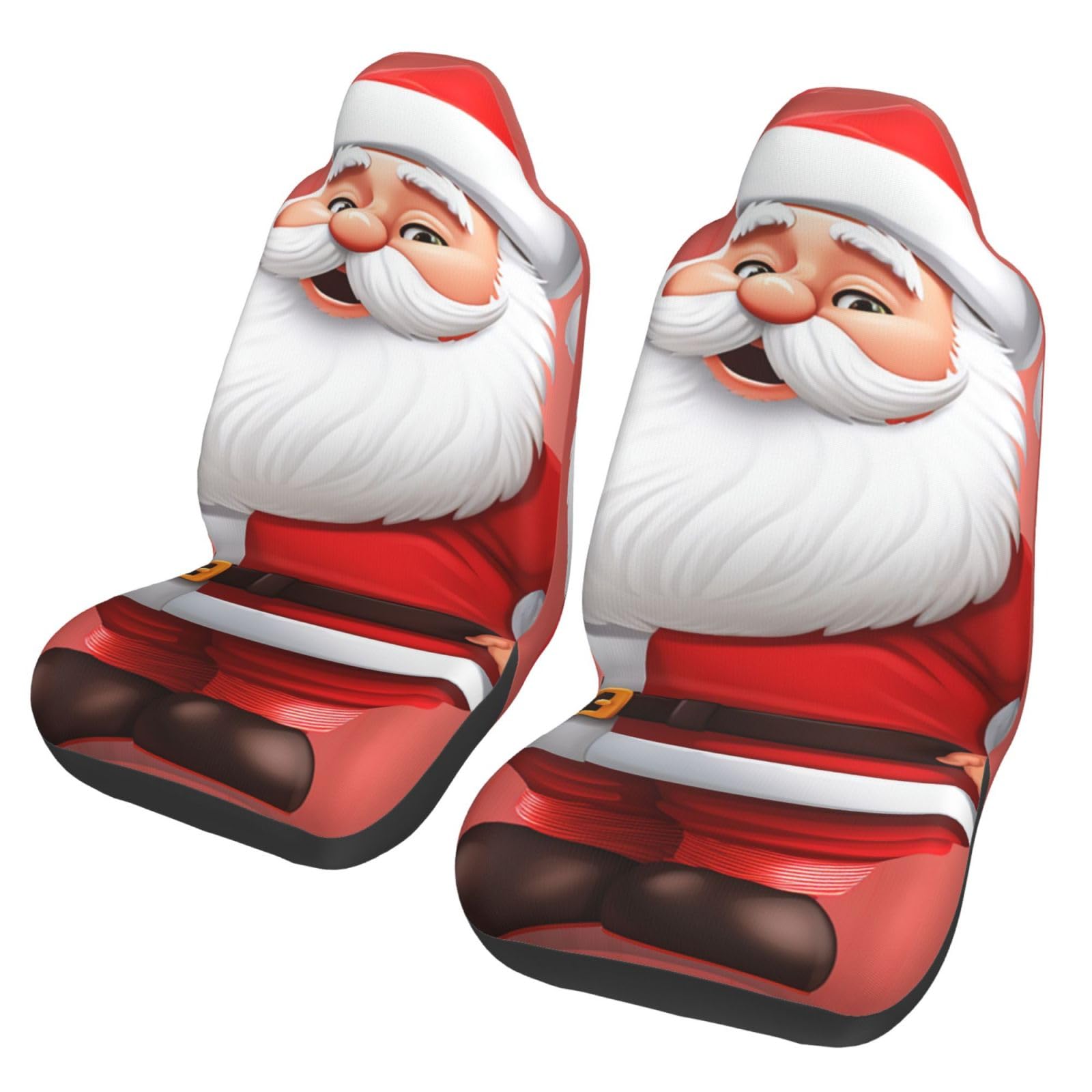 Set di 2 coprisedili anteriori per auto, lavabili, con stampa di Babbo Natale, universali, per sedili anteriori, adatti per accessori auto