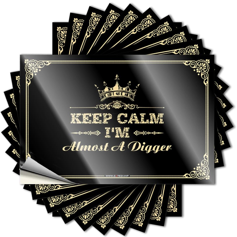 Stuff for Room Fuzzy Decal - Keep Calm I'm Almost A Digger Removable Decal Bottle Easy Peel for Car(12X18CM)