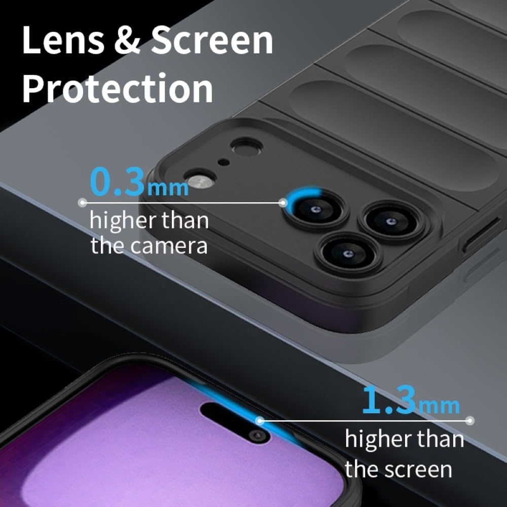 Generic Funda compatible con iPhone 15 (color: negro), a prueba de golpes, de silicona suave y elegante, funda rígida