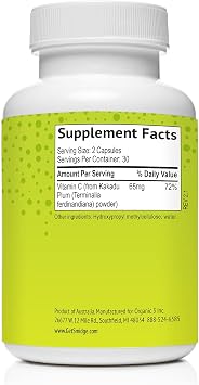 Smidge Kakadu Plum Capsules, 60 ct. Pure, Non-GMO Vitamin C from Australian Kakadu Plum. No Fillers, No Ascorbic Acid