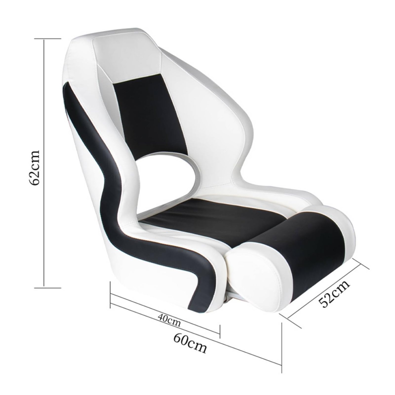 Sedile Barca Guida con Schienale Alto Poltrona Timoneria Sedia Timoniere Sedile Conducente Design Ergonomico Avvolgente con Cuscino E Schienale PU E