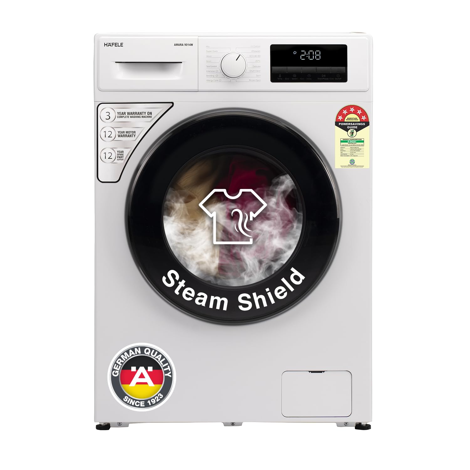 HAFELE AMARA 9 kg 5 Star, Premium Fully Automatic Front-Load washing machine engineered using German technology, comes with Steam Shield and Hexa Wash Design-image-29