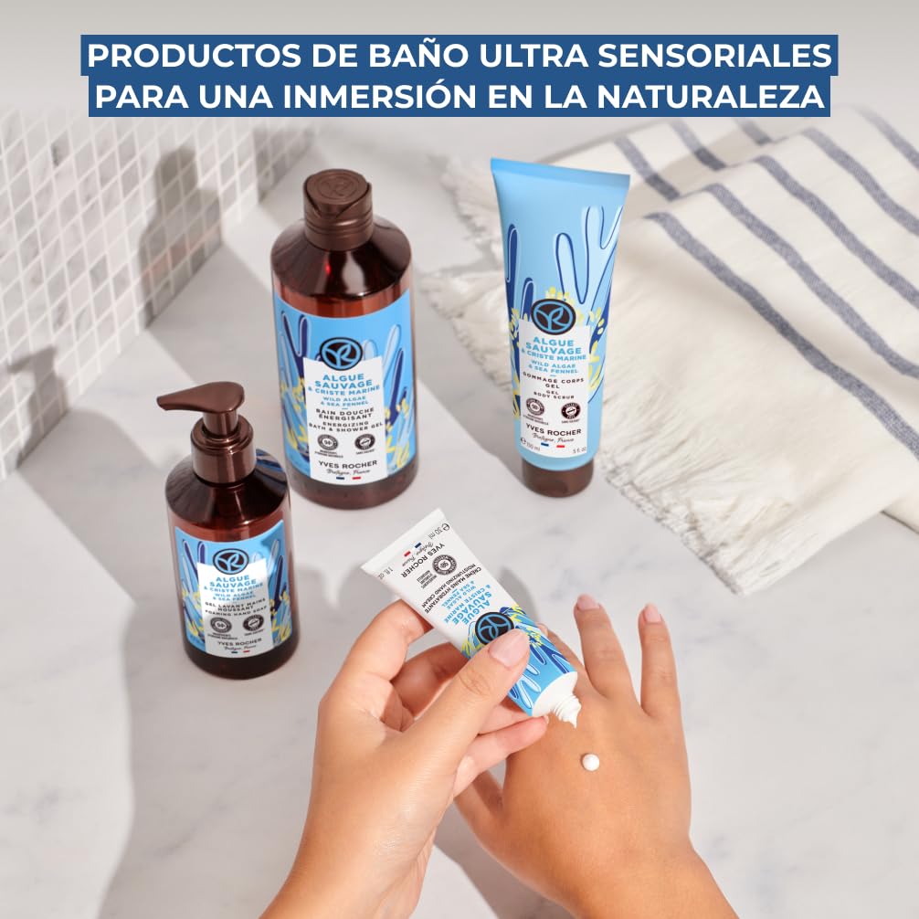Yves Rocher - Exfoliante Corporal - Sin Sulfatos - 98% de ingredientes de origen natural - 150ml (Alga Silvestre & Hinojo Marino)