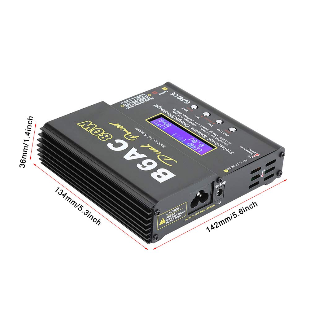 Ładowarka akumulatorowa, profesjonalna ładowarka RC Digital 80 W do akumulatorów litowo-jonowych Li-Po NiCd Ni-MH RC