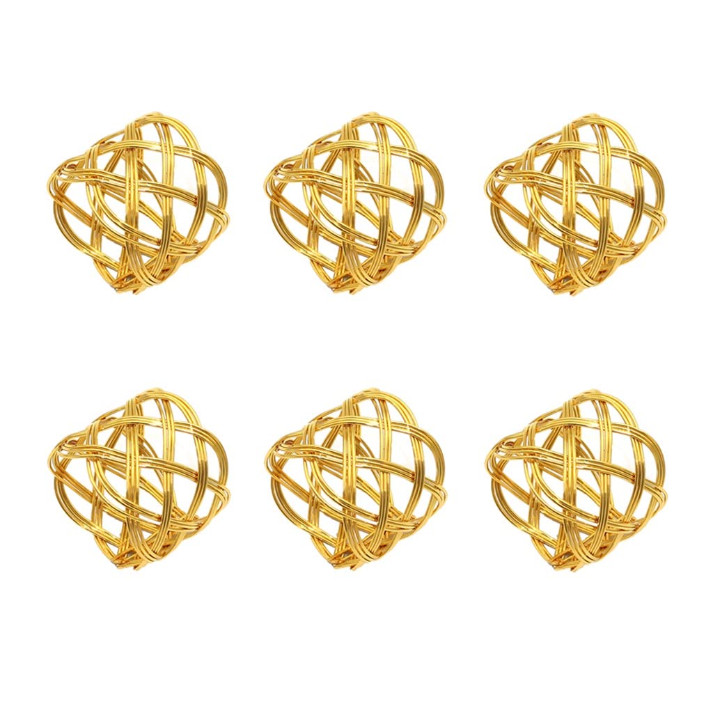 Anelli portatovaglioli Dorati Portatovaglioli in Metallo Twist Portatovaglioli Anello per Matrimoni Cena Banchetto Buffet Decorazioni per la tavola (Oro 6 Pezzi)