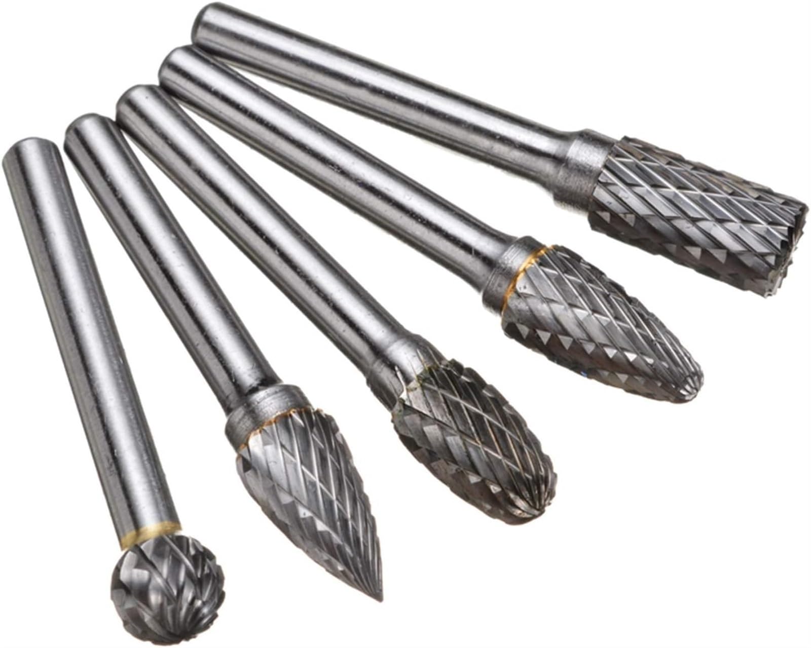 Pilnik metalowy, zestaw pilników igłowych, 5 szt. Końcówka szlifierska z węglików spiekanych o średnicy 6 mm Pilnik obrotowy, używany do gratowania i polerowania metalu, używany do elektropneumatyczne