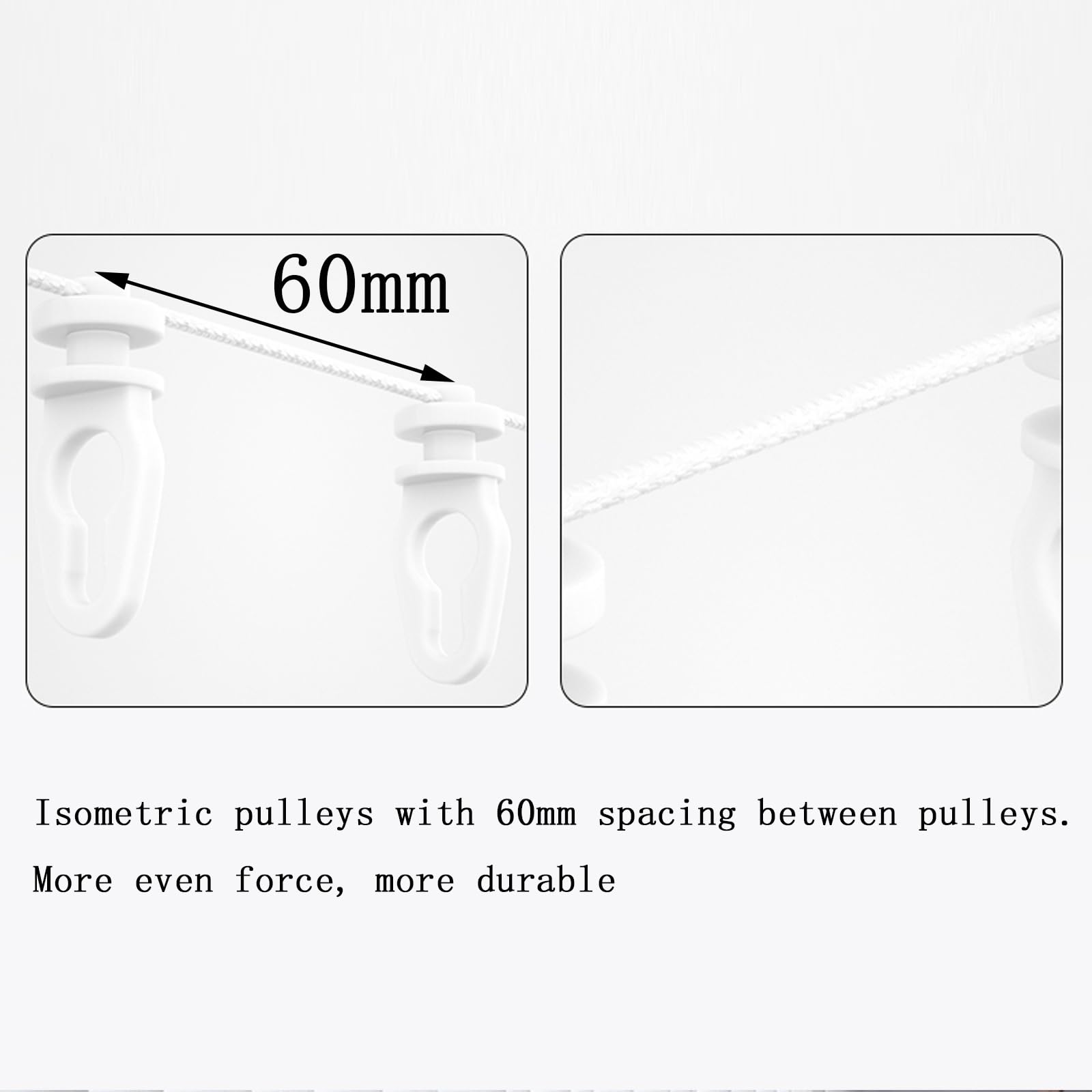 Barra divisora ajustable de 3.3 pies y 19.6 pies con cinta para coser para persianas, fácil montaje, versátil, decoración del hogar
