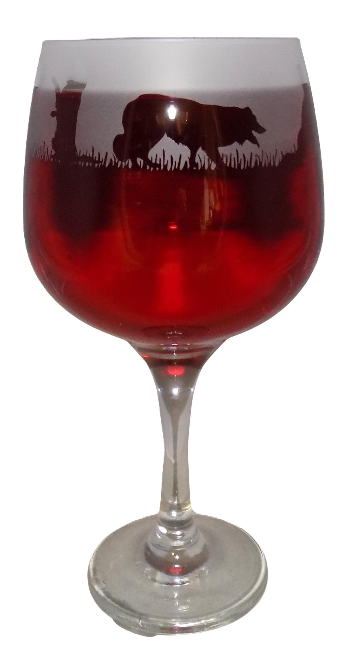 Border Collie Engrave Gin Glass
