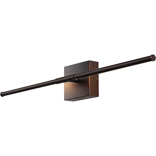 JONATHAN Y JYL7022D Makena 28" Dimmable Integrated LED Modern Metal Wall Sconce Contemporary Minimal 3000K 10W Bulbs Entryway Lobby Kitchen Bathroom Bedroom Living Room Hallway, Oil Rubbed Bronze