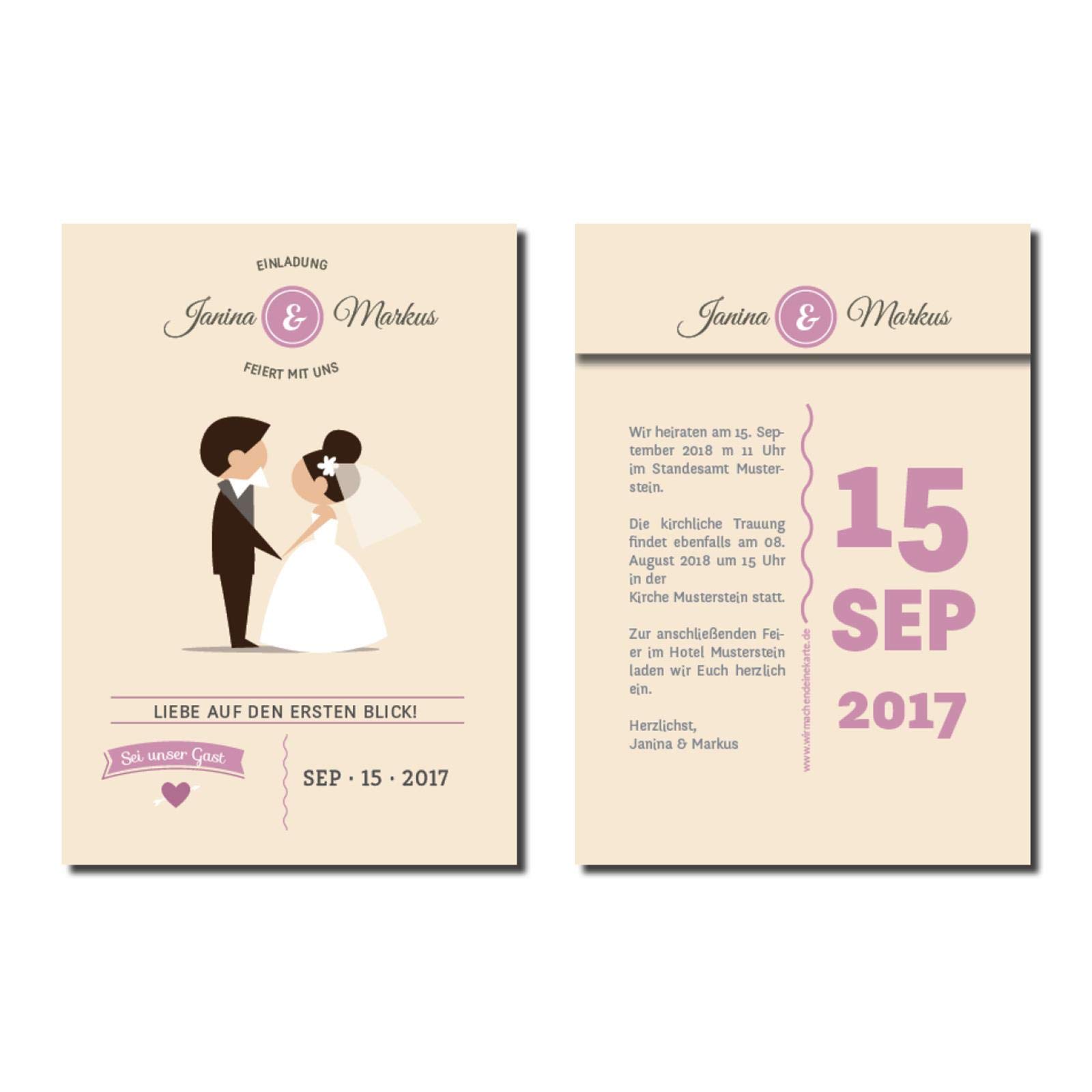 Tarjetas de invitación de boda con impresión – momento