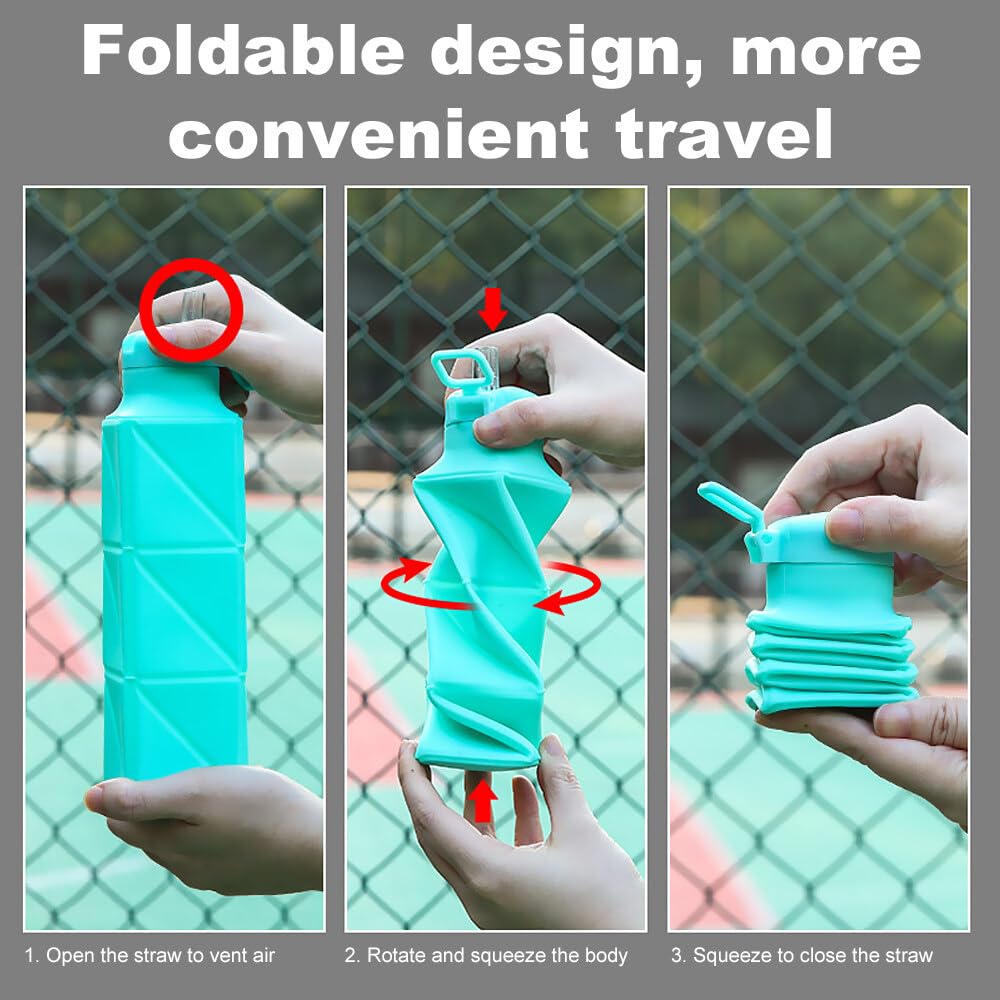 Borraccia Pieghevole Da Viaggio, Riutilizzabile, in Silicone