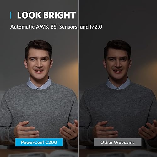 Miniatura 5 de Anker PowerConf C200 - Cámara web 2K para PC/portátil/Mac, cámara de computadora, corrección de poca luz, micrófonos con cancelación de ruido AI,
