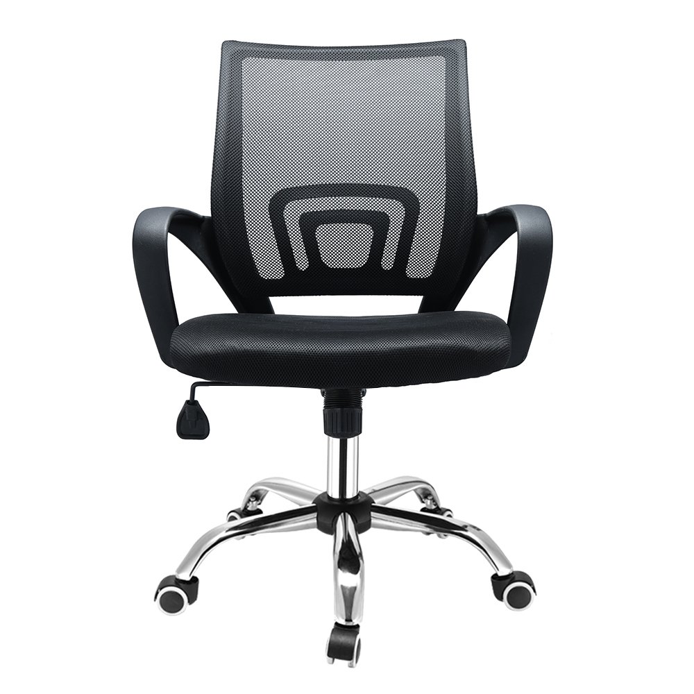 Panana Ergonomic Office Desk Chair Height Adjustable Fabric Mesh Computer Chair with Armrest & Lumbar Support & Swiveling Wheels (Black)
