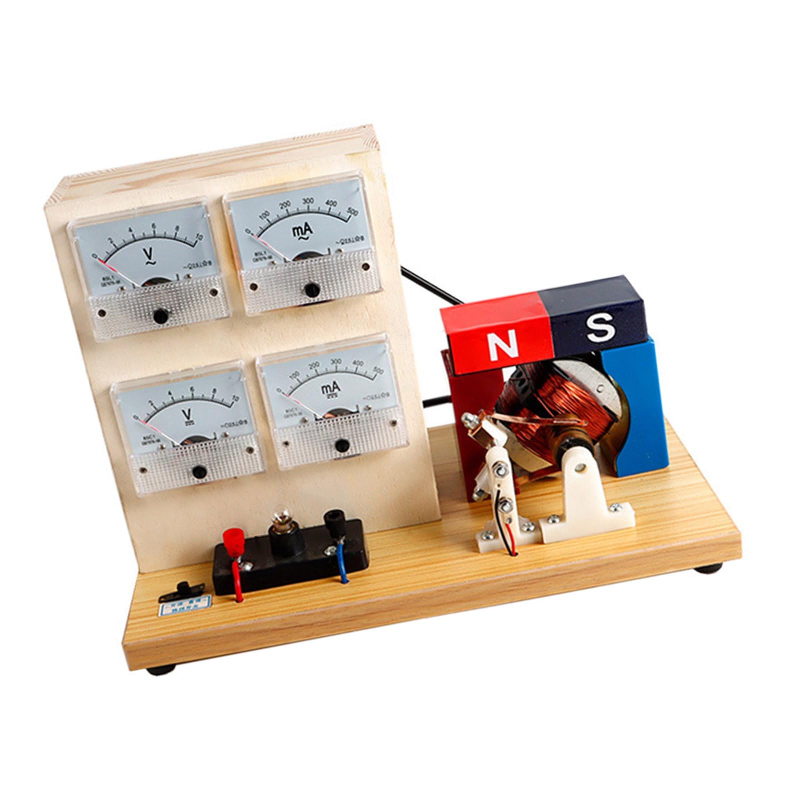 Modelo de generador de manivela Equipo de experimentos electromagnéticos Herramienta de enseñanza de física para Modelo de manivela de laboratorio de ciencias Demostrador de inducción de de