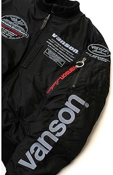 Amazon | [バンソン] MA-1ジャケット ブラック/シルバー XLサイズ