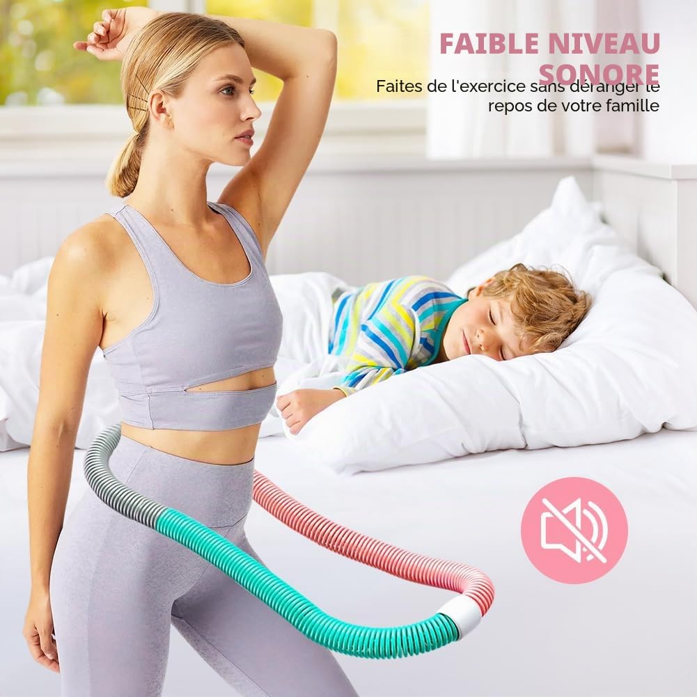 Gohytal Hula Hoop Cerceau pour adultes, cerceau de fitness lesté, pliable, appareil d'entraînement portable pour la maison, le fitness, la maison, l'école