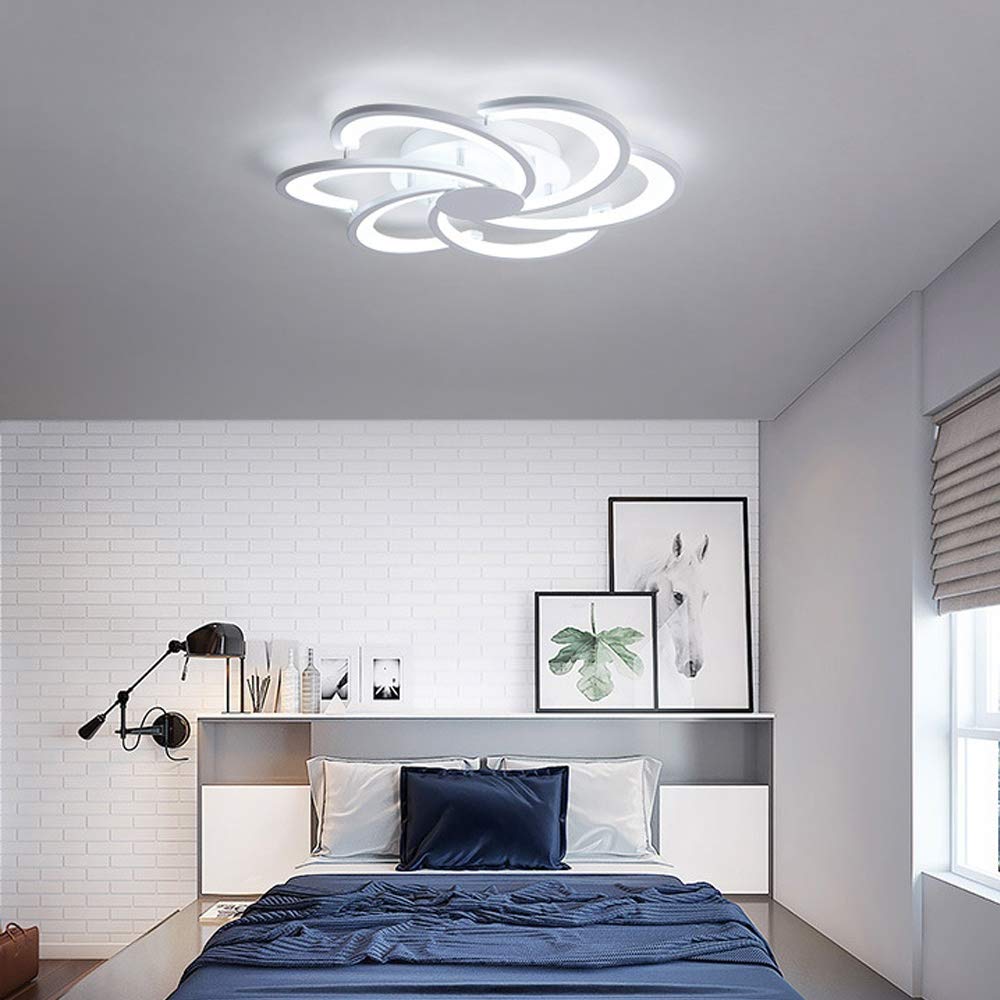 Feuilles Plafón LED para Salón 54 W Diseño Moderno 6 Llamas Plafón Interior Decorativo Plafón para Pasillo, Dormitorio, Cocina Luz Blanca 6000 k Comfortable Anniversary