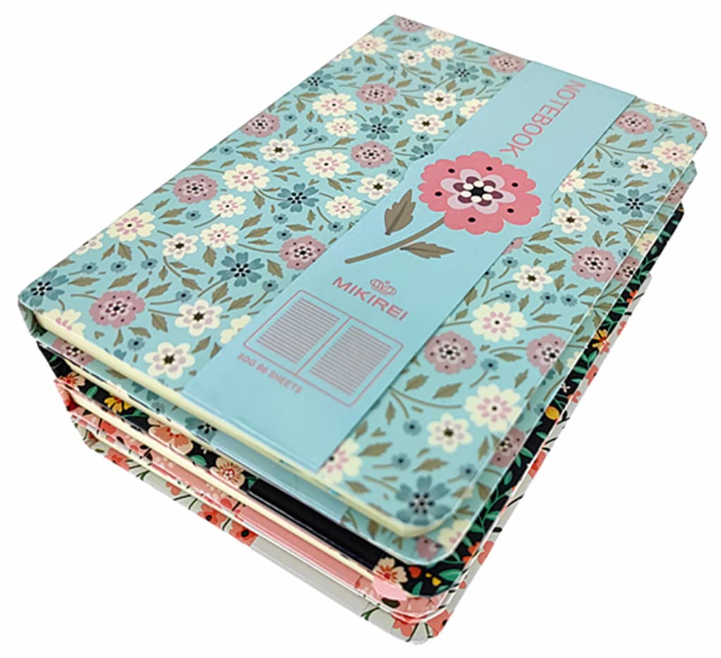 Alimitopia Paquete de 4 cuadernos de tapa dura, bolsillo rayado, cuaderno pequeño de tapa dura, cuaderno de notas, planificador de notas, tamaño A6 (5.7 x 4.1), 96 hojas, páginas rayadas (patrón