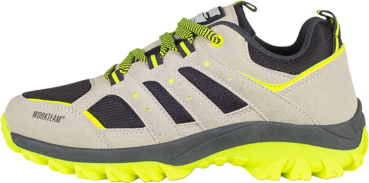 WORKTEAM Zapatilla Trekking Unisex con Cordones, Suela TPR Antideslizante, Plantilla con Amortiguación Extraíble Ligera, Ideal para Uso en Exteriores