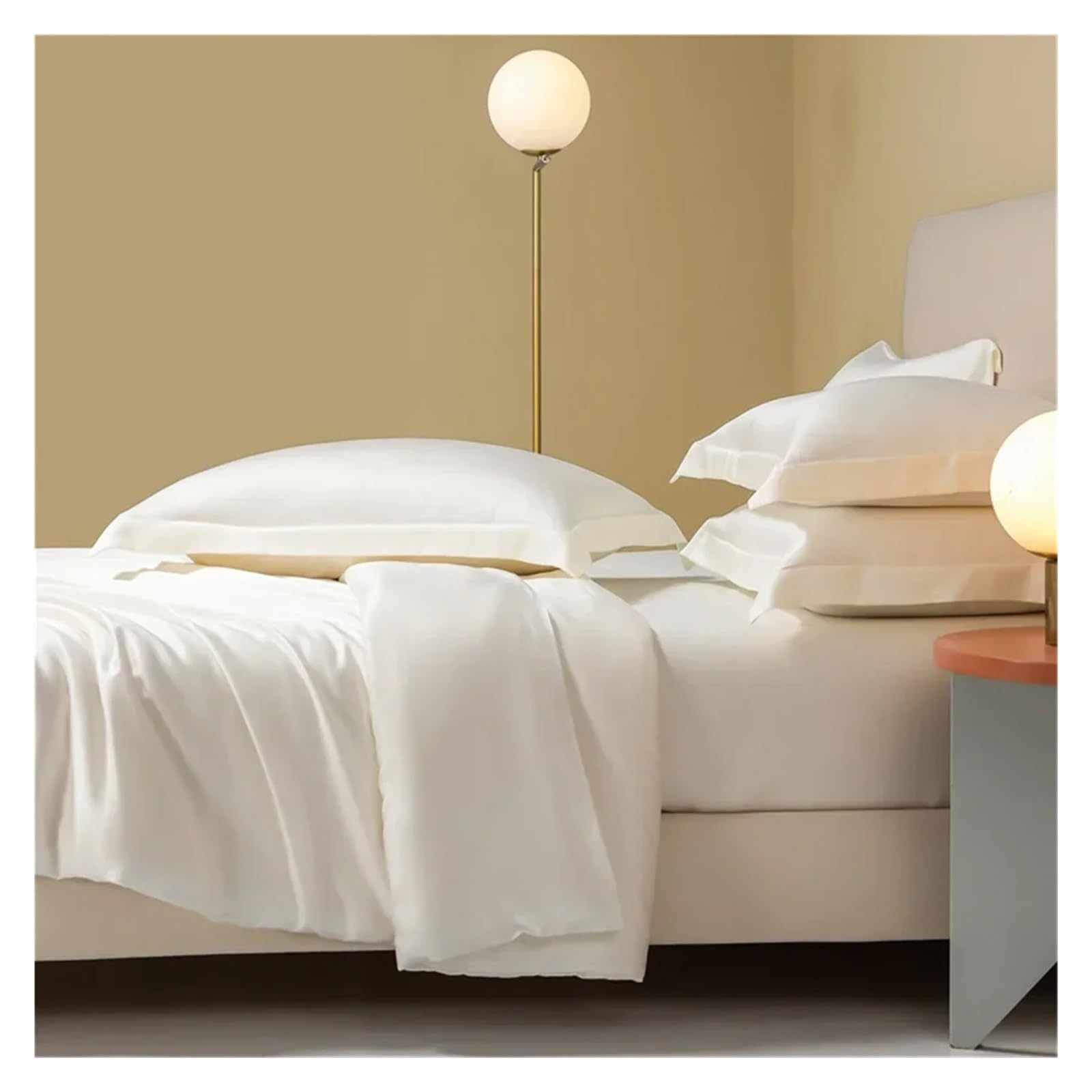 Sbcgfy B Solid Color Silk Edding Set Queen Kinig Duvet Cover Pillowcase Ed Sheet Edspread Ed Cover Set,Cotton Duvet,-Queen
