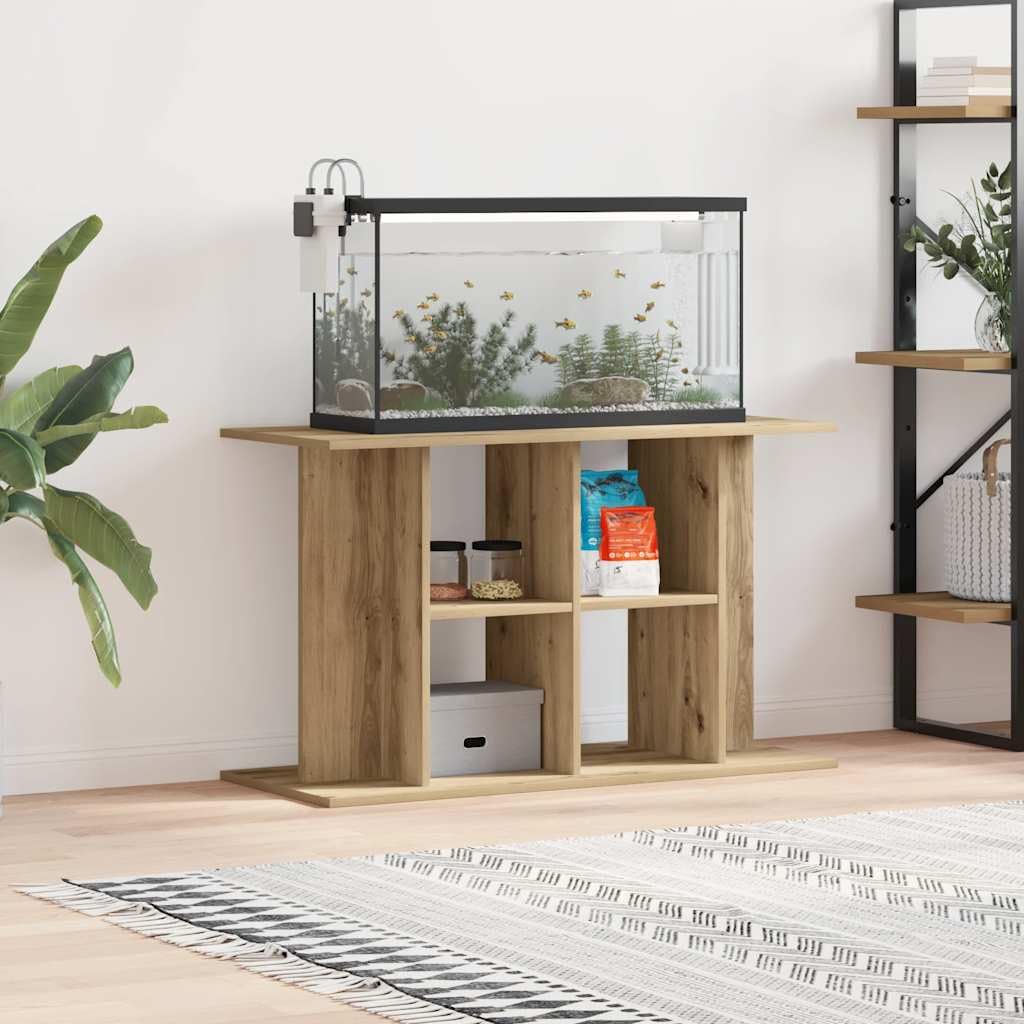 vidaXL Soporte para acuario de roble artesanal, 100 x 40 x 60 cm, madera de ingeniería
