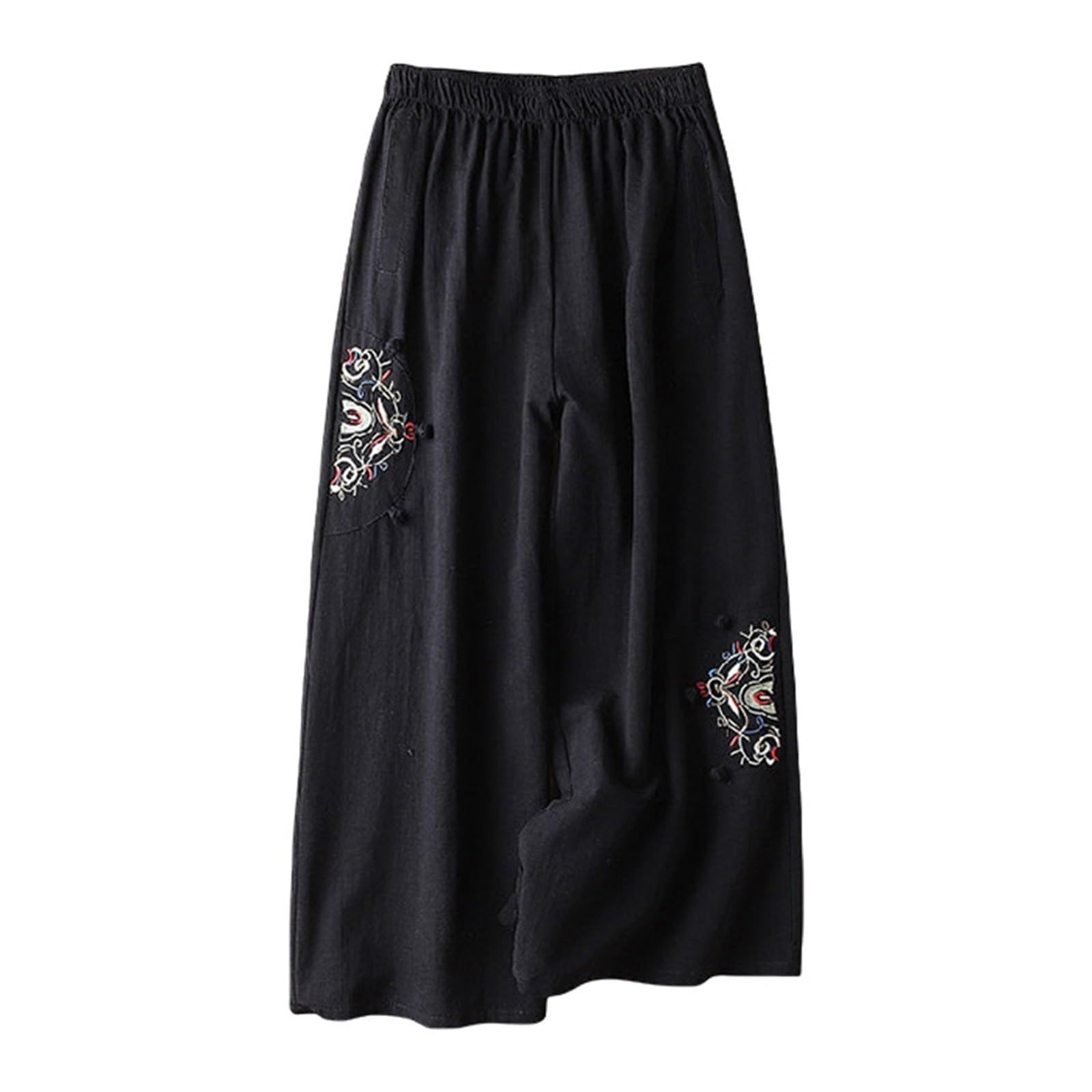 Pantalones palazzo para el tiempo libre en algodón ligero estilo étnico 4