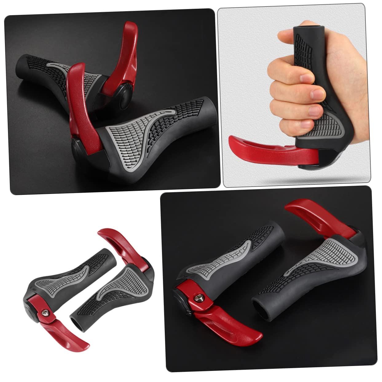UKCOCO Housse de Guidon de Vélo Dérapante Protection Ergonomique pour Cyclisme Lot de Rouge