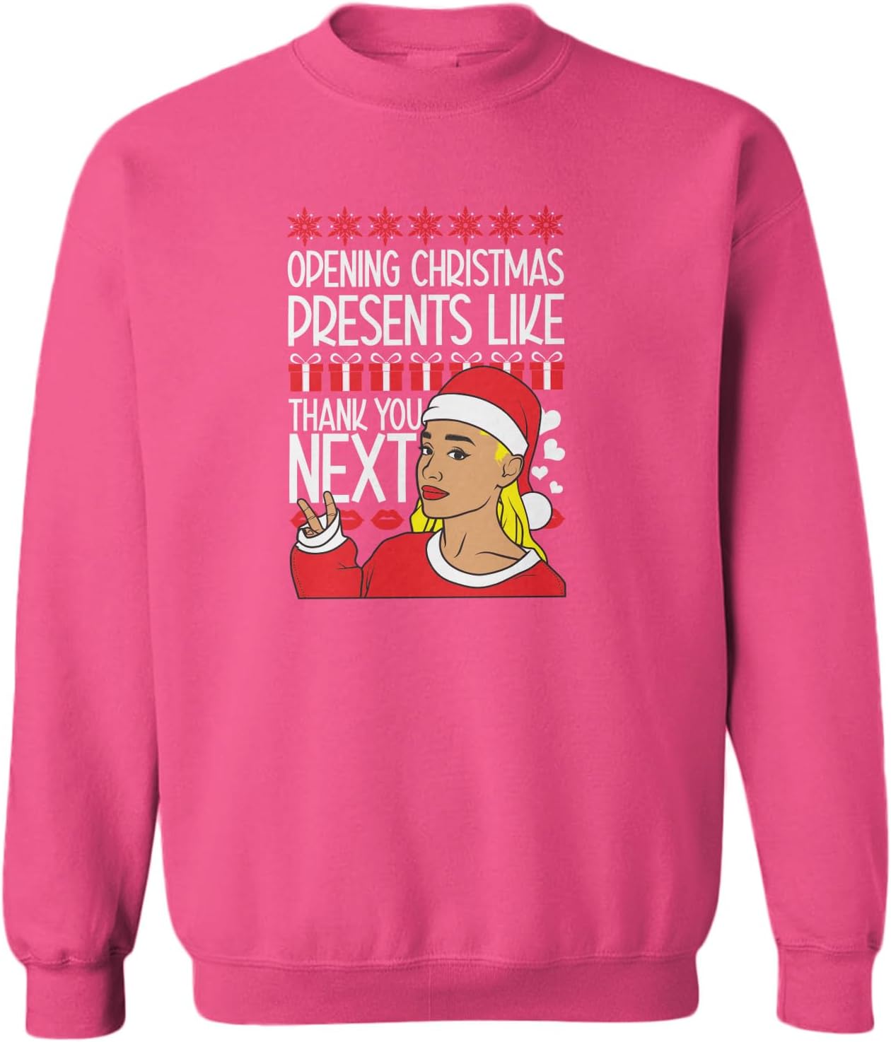 Opening Presents Like Thank You, Next - Toddler Fleece Crewneck Sweater