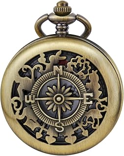 Tiong Nostalgia Movie Theme Design Alloy Quartz Pocket Watch with Necklace Chain