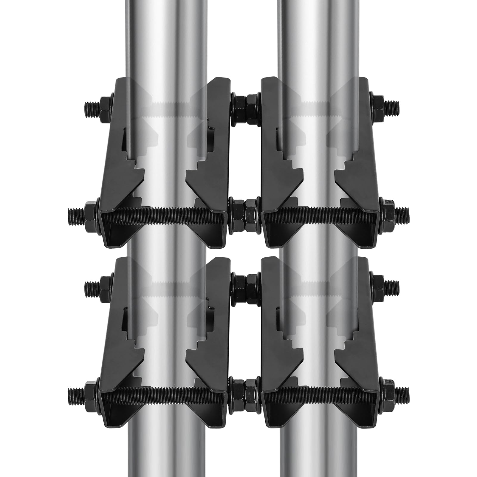 Antenna Mast Clamp 2 inch Pole to Pole Mounting Kits Heavy Duty Mast to Mast Bracket (2 Pack, S)