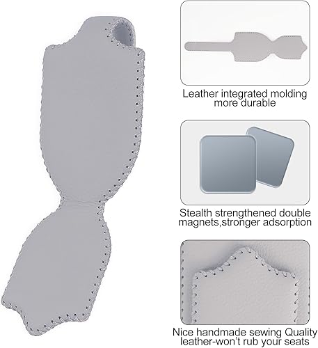 Miniatura 9 de Soporte para lentes de sol para visera solar de automóvil, clip magnético de cuero para gafas, soporte para anteojos de cuero cosido a mano, clip