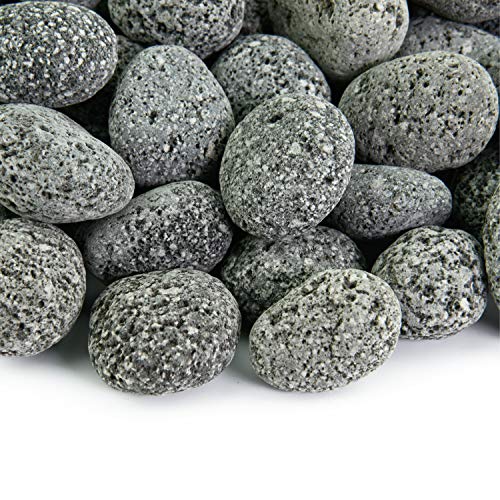 Black 2 Inch - 4 Inch Fire Rock | Fireproof and Heatproof Round Pebbles for Indoor or Outdoor Gas Fire Pits and Fireplaces - Natural, Hand-Picked Stones | 10 Pounds