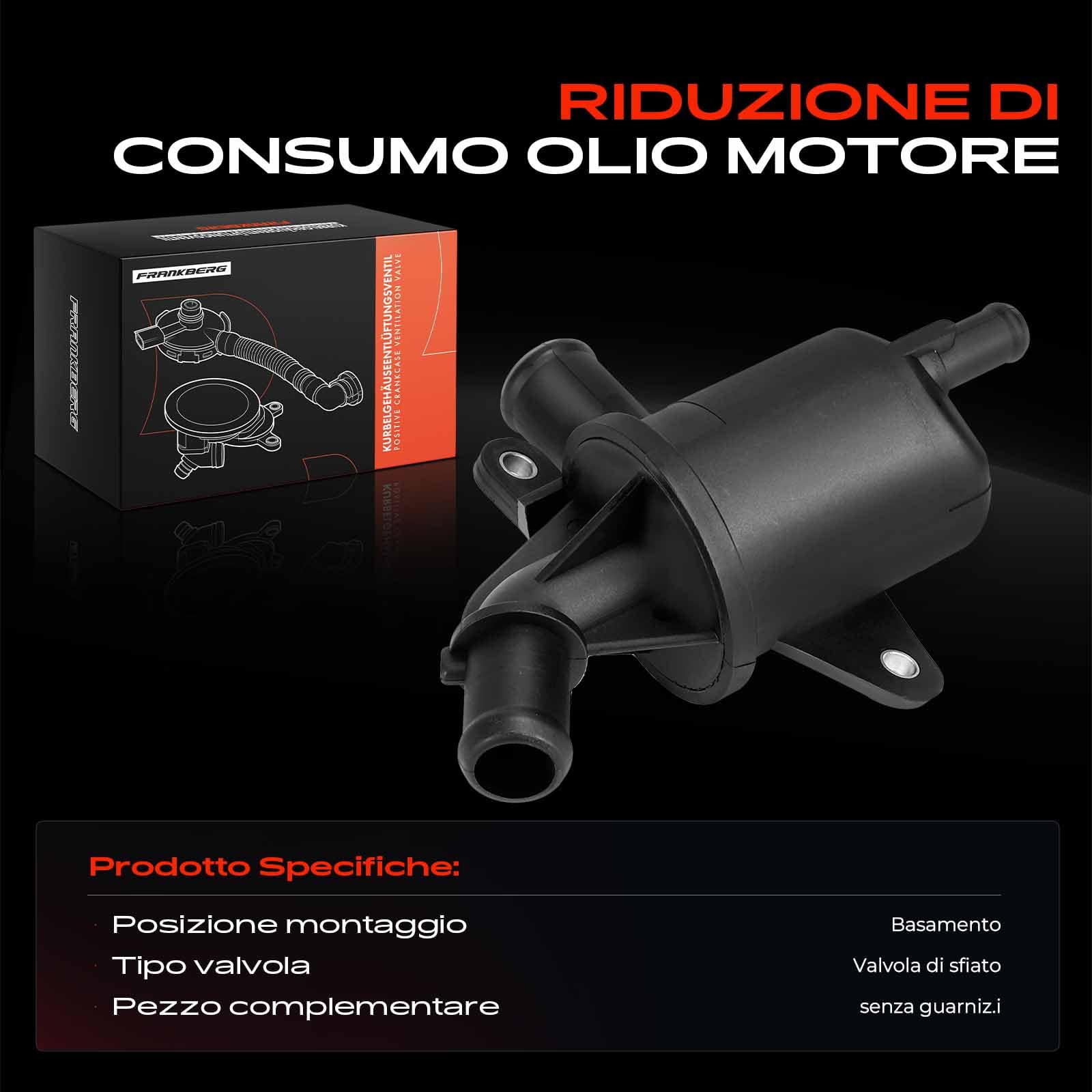Frankberg Separatore Olio Sfiato del Basamento Compatibile con Cono 955 500 312 Grande Punto 199 Idea 350 169 Punto 188 Qubo 225 Musa 350 Ypsilon 843 Replace# 55185372