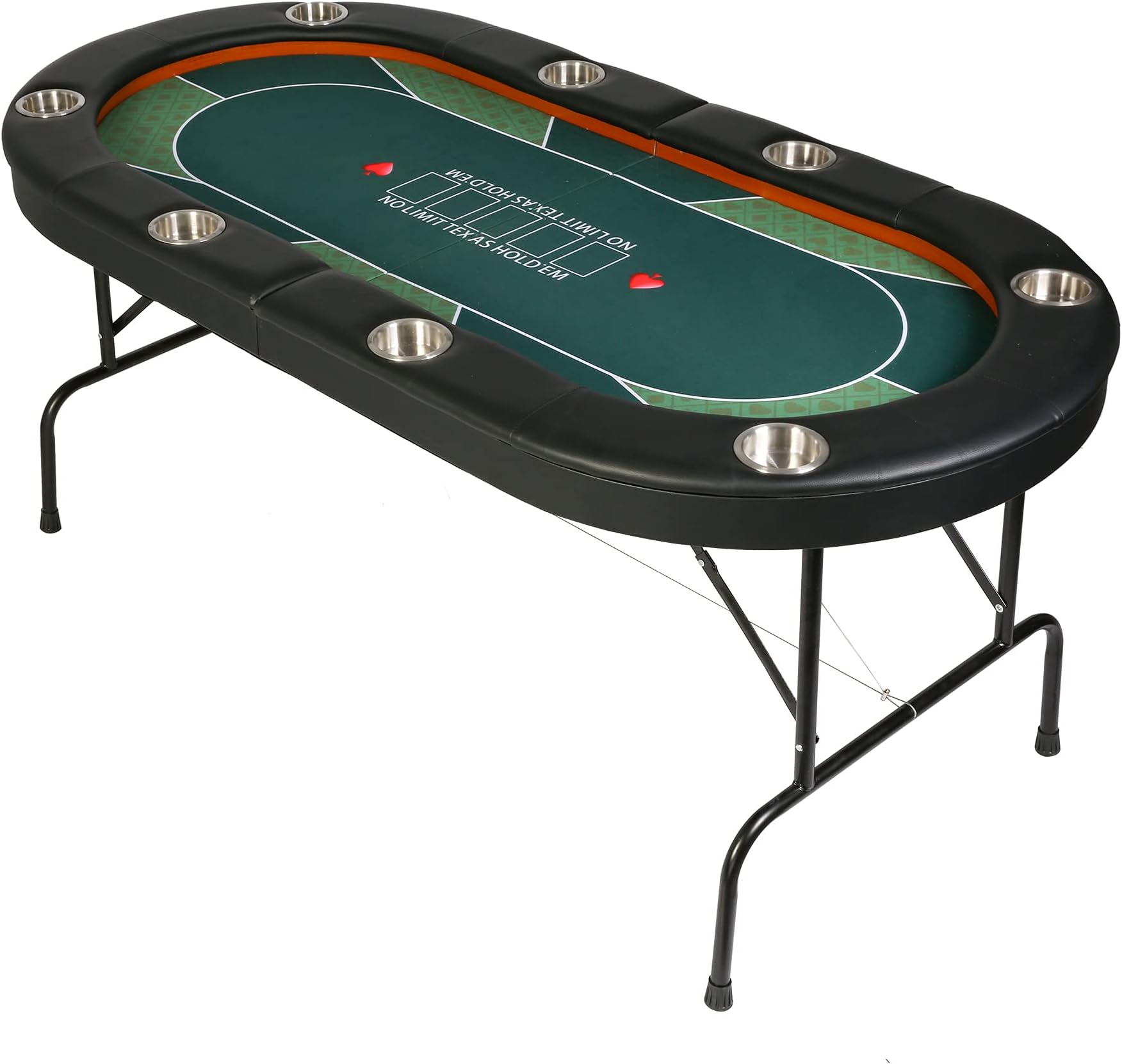 Poker Table Foldable, 8 Players Texas Holdem Poker Table, Casino Folding Table for Blackjack Board Game -Green