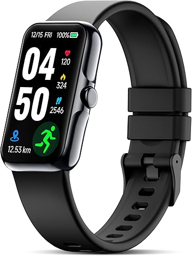 Rastreador de actividad física con frecuencia cardíaca continua 247, monitor de oxígeno en sangre, reloj inteligente con monitor de sueño,