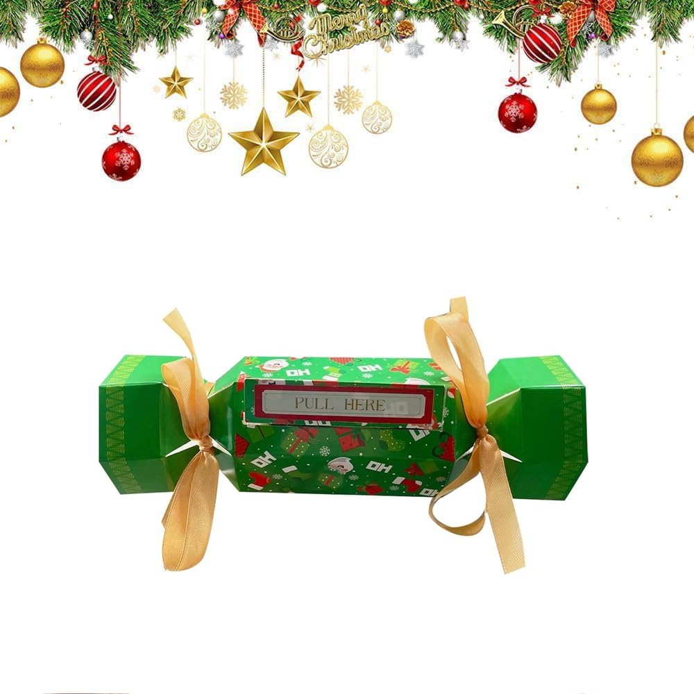 Peamoo 1Pcs/A 8Pcs Christmas Money Box Cash Gift Pull, Christmas Money Gift Boxes, Christmas Money Cracker, Creative Diy Box Pulling Out Cash, Surprise Christmas Money Gift Boxes For Kids/Adult ()