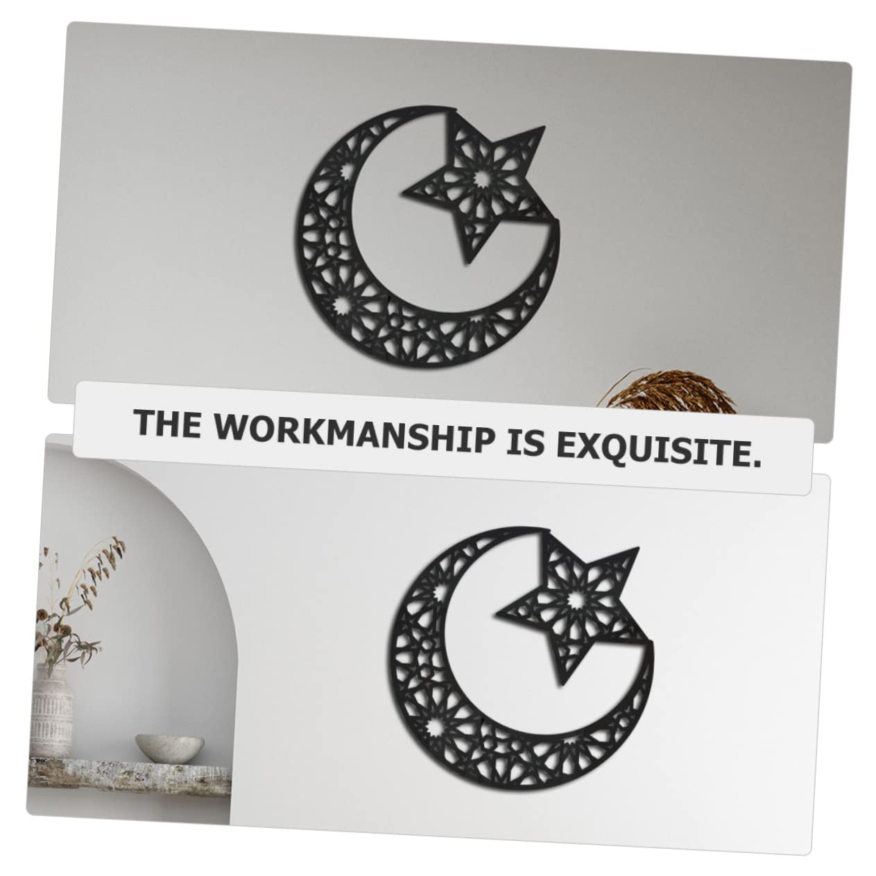 BESTonZON 4piezas Pegatinas De Espejo Acrílico Para Paredes De Habitaciones Infantiles Diseño De Luna y Estrellas Decoración Removible Para Dormitorio y Guardería Adhesivos y