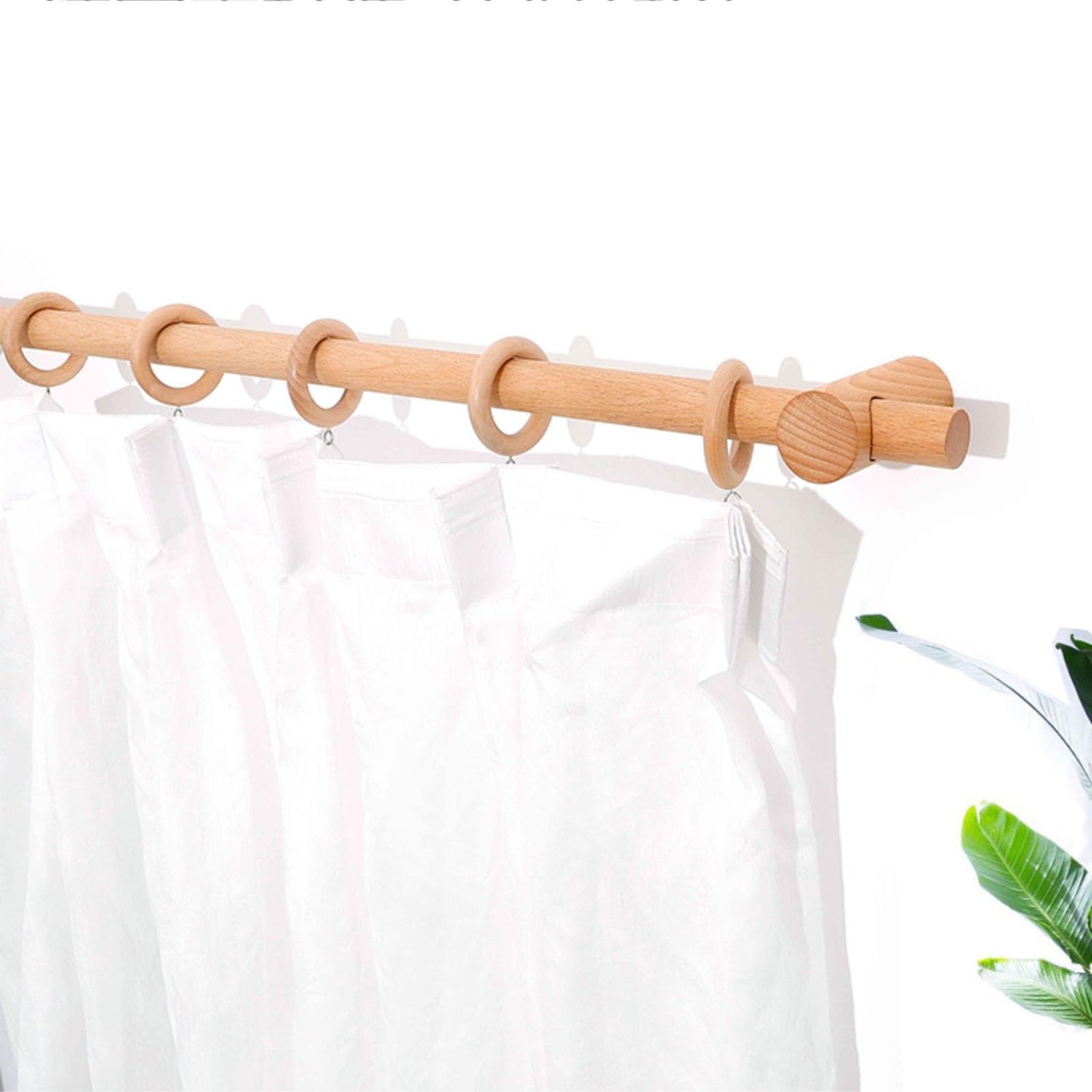 Tringle extensible en bois massif de 25 mm pour rideaux et ains, idéale pour la décoration de la maison, 280 cm