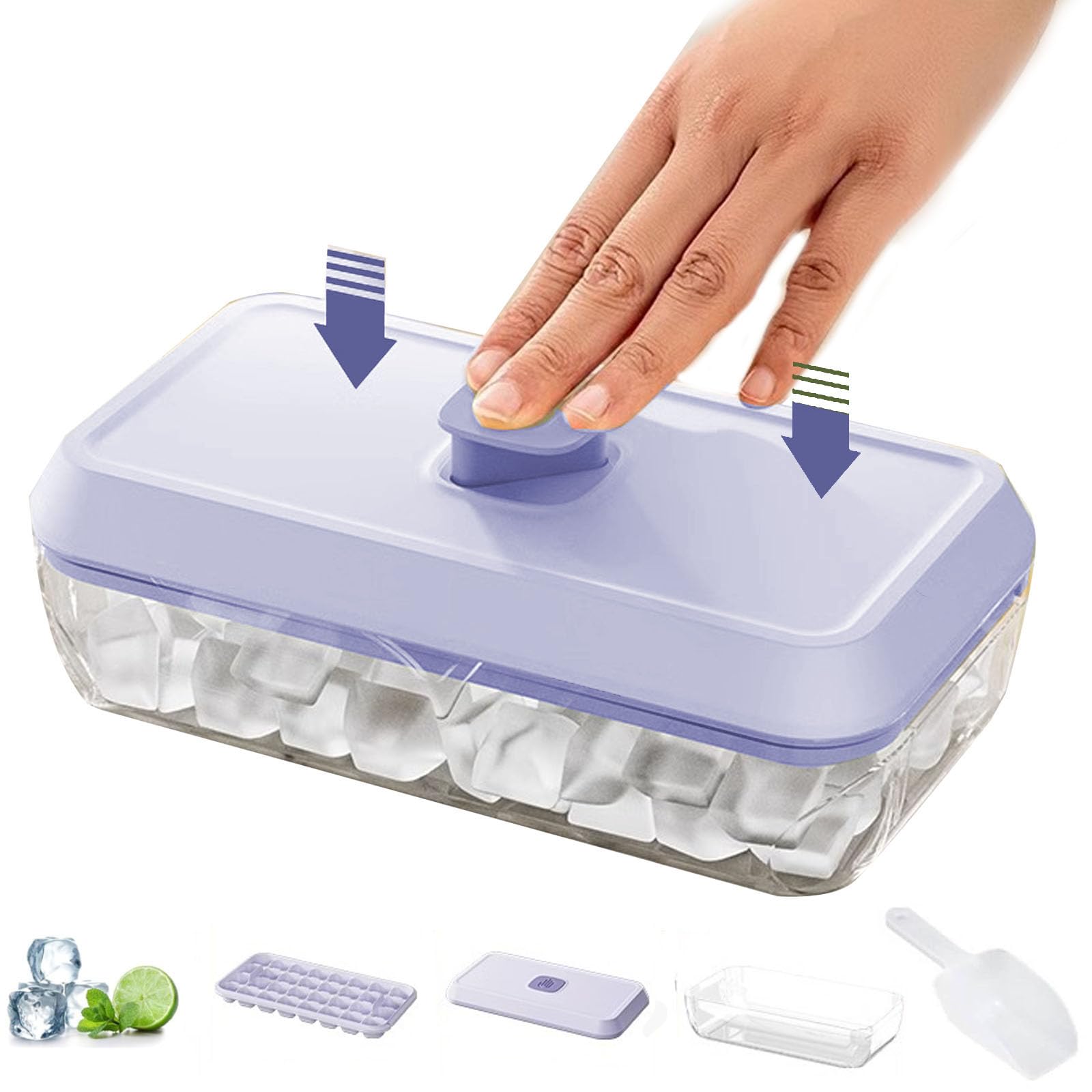 氷皿 製氷器 氷ケース グリッド 蓋付き 氷つくる容器 氷入れ容器 アイストレ Amazon | 製氷皿 製氷器 製氷機 保存容器付き 蓋付き 氷スコッ 四角氷