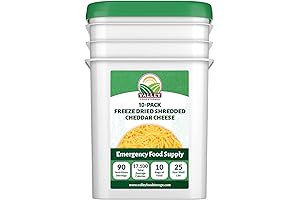 Valley Food Storage 10-Bucket Pack Freeze Dried Shredded Cheddar Cheese (95 oz.)
