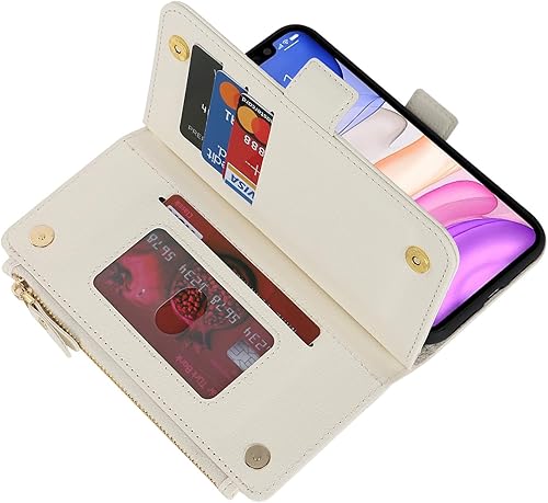 Miniatura 7 de Jaorty for iPhone 11 Case Wallet with Crossbody Lanyard for Women & Men,Purse Phone Case with Card Holder,Protective PU Leather Zipper Case for