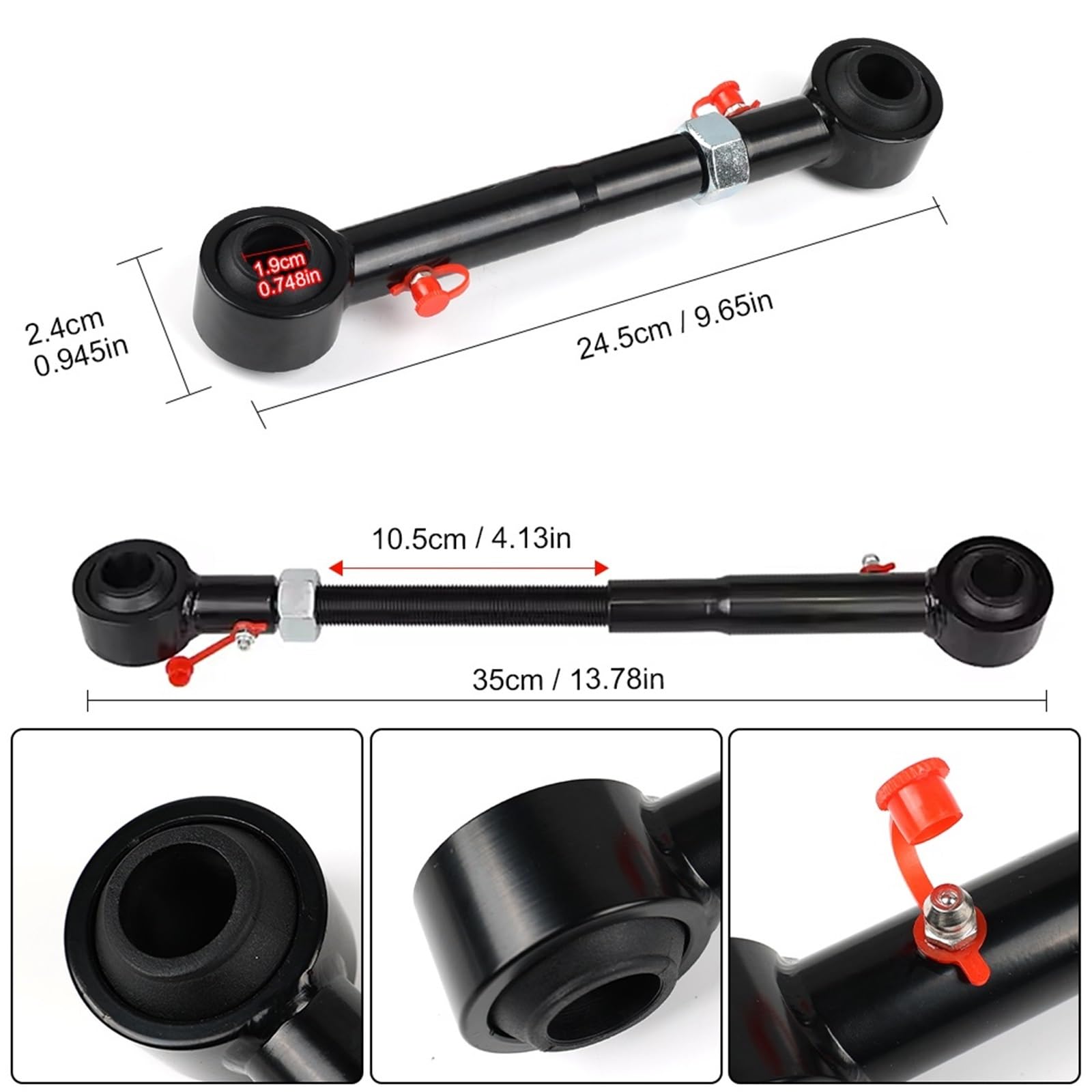Stabilizator samochodowy Pasuje do Jeepa Wranglera 07-18 JK JKU 2,5-6" podnośniki samochodowe czarne regulowane przednie łączniki stabilizatora rozłączniki