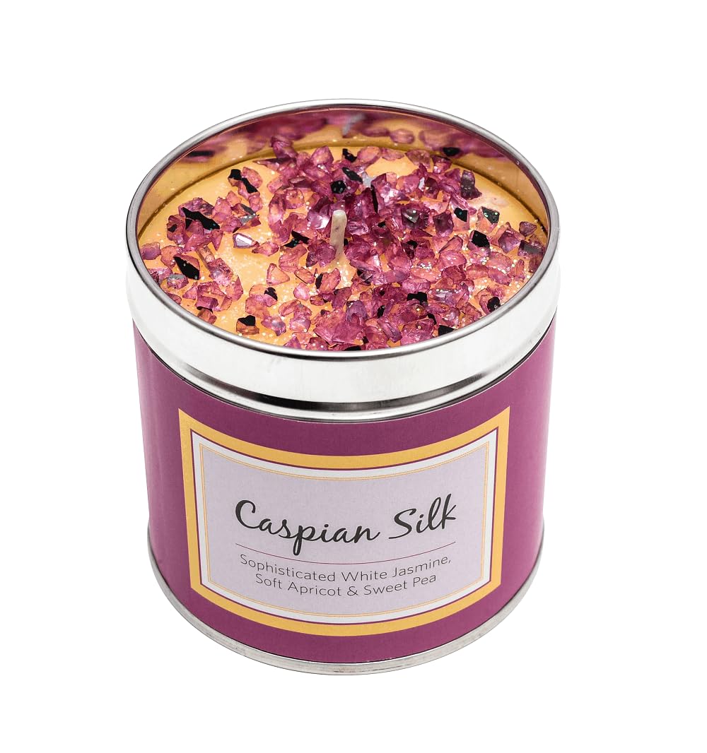 Best Kept Secrets Highly Scented Handmade Tin Glitter Candle Caspian Silk Xmas